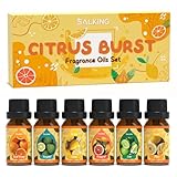 SALKING Zitrus-Duftöl Set, Aromatherapie, 6x10 ml Arancia dolce, Bergamotto, Limone, Pompelmo, Lime, Yuzu - Citrus