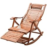 JYARZ Liegestuhl Sonnenliege Garten Bambus-Liegestuhl Aus Holz, Zusammenklappbar, Mittagspause, Schwerelosigkeit, Relax-Nackenkissen Für Den Freizeitgarten Strandliege Wohnzimmer(A)