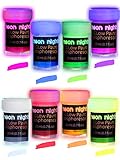 neon nights Nachleuchtende Neon Farben | Phosphoreszierende Farbe für Glow Effekt im Dunkeln | 8 x 20ml Leuchtfarben Paint Set