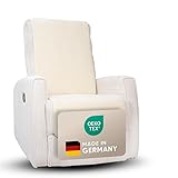 Novaliv Sesselschoner für Relaxsessel Natur - Universeller Sesselschoner ohne Armlehne - Schonender Sessel Bezug aus Schurwolle - Sesselbezug Relaxsessel Sesselauflage Sesselüberwurf ohne Armlehne