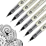 Nurila Kalligraphie Stifte, 6 Größen Schwarz Handlettering Stifte Kalligraphie Set, Calligraphy Pen Set Für Anfänger übung Lettering Unterschrift Schreiben Brush Pen Schwarz DIY-Kreation, Geschenke