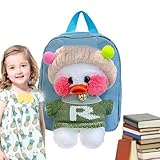 Gungtj Kleinkind-Rucksack mit abnehmbarem Plüsch, wasserabweisend, niedlicher Enten-Rucksack, großes Fassungsvermögen, Schultasche für Jungen und Mädchen, blau, Refer to description