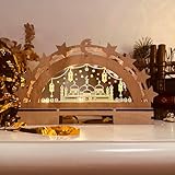 ACAREY Ramadan Deko Holz Beleuchtung, Ramadan Dekoration Schwibbogen Lampe, Mond Sterne Eid Mubarak Deko Muslimische Ramadan Deko Laterne Für Schlafzimmer Tisch Deko, Ramadan Geschenke