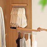 Ausziehbarer BH-Aufhänger für Schrank, Schiebehaken für Gürtelbänder, Tank-Top, Schals, Schmuck, platzsparender Organizer für Kleiderschrank, rechte Seite, 12 Haken, 2 Stück