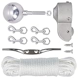 Fahnenmast-Montageset, 7,6 cm Aluminium-Kugelmutter und 5,1 cm LKW mit Nylon-Riemenscheibe für reibungslosen Seilbetrieb, sicheres Fahnenmast-Montagezubehör