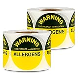 3.8 cm. Warnung: Dieses Produkt enthält Allergen-Etiketten (insgesamt 600 Etiketten, gelb-schwarz) für Allergenunverträglichkeit, Allergenwarnung, Lebensmittelallergien und mehr