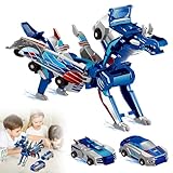 2-in-1 Dinosaurier Auto Mit Kollisions, Dino Auto Transformers mit 2-in-1, Generisch 2-in-1 Transforming Race Car Dinosaur Toy, Dinosaurier Auto Trans Former, Für Jungen & Mädchen, Party Geschenk