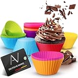 AVANA Wiederverwendbare Muffinformen aus hochwertigem Silikon Cupcakeförmchen BPA-Frei Backformen Muffinförmchen 8 Farben, 24er-Set