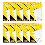 Idena 90388 - Block kariert A4, 10 Stück, Schulblock mit 50 Blatt und Doppelrand, 70g/m² Papier 4-fach gelocht und kopfgeleimt