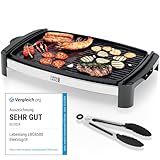 LEBENLANG Elektrogrill 2200 Watt - Elektrogrill 4-8 Personen | Tragbarer XXL Grill für den Innenbereich | Tepaniaky Tischgrill für Balkon