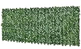 Künstlicher Efeu-Sichtschutzzaun-Rolle, 1,5 m x 4 m, UV-beständig, Outdoor-Dekoration, erweiterbares Spalier mit üppigen grünen Blättern, für Garten, Terrasse und Balkon