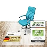 Kaiser Bodenschutzmatte Bürostuhl Unterlage Größe 74 x 120 cm - Stuhlmatte Unterlage Schreibtischstuhl transparent - Schutzmatte Bürostuhl rutschfest - Stuhlunterlage Made in Germany
