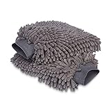 Amazon Basics Deluxe Auto-Waschhandschuh, Händehandtuch, Mikrofaser, 2 Stück, Dunkelgrau, 30 x 20 cm