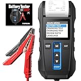 TOPDON Autobatterietester BT300P 12V 24V, 100-2000CCA Batterietester mit drucker, Lade- und Anlasssystem Analysator, Verfügbar für Heimwerker und Profis, für Auto Motorrad SUV LKW Boot