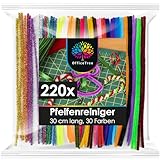 OfficeTree 220 Pfeifenputzer Bunt zum Basteln - 30 Farben inklusive Glitzerdraht - Chenilledraht 30cm - Pfeifenreiniger Bunt zum Basteln - Pipe Cleaner für DIY Projekte