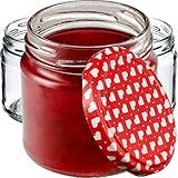KADAX Kleine Einmachgläser 200 ml, Marmeladengläser, fi66 mm, Minigläser für Honig und Gewürze, Luftdichte Gläschen, Einweckglas, Gläser, Einweckgläser, Rundgläser (20 Stück, Herz)