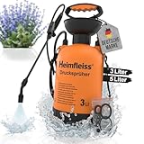 Heimfleiss® Drucksprüher säurebeständig 3L | Unkrautspritze 3 Liter | Giftspritze Garten & Auto | Gartenspritze Drucksprühgerät 3L | Pump Spritzflasche Pumpsprühflasche für kleinere Gärten
