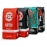 Fire Department Coffee - Gibt Feuerwehrleuten zurück – Rettungs-Sortimentspaket – gemahlener Kaffee – Original Medium Roast, Dark Roast, Shellback Espresso & Skull Crushing Espresso – Veteranenbesitz