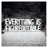 Hängende Kunst Leuchtreklamen Everything Is Figureoutable Inspirierendes Neon-Leuchtschild Mit Dimmbarer LED-Beleuchtung Für Büro, Schule, Schreibtisch, Wanddekoration 40cmx16cm