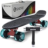 Skatro - Mini-Cruiser-Skateboard. 22 Zoll Kunststoff-Board im Retro-Stil, komplett mit