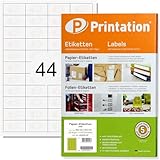 Printation Etiketten selbstklebend 48,5 x 25,4 mm weiß bedruckbar - 1100 Amazon FBA Versand Artikeletiketten 44 pro Blatt - 48,5x25,4 4x11 25 DIN A4 Bogen 48x25 Klebeetiketten/Aufkleber/Haftetiketten