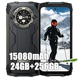 Blackview BV9300 Pro 24GB+256GB Outdoor Handy ohne Vertrag, MTK G99, 6,7' FHD+ 2.4K Doppel Bildschirm, 64MP+32MP, Android 13, 15080mAh, 4G LTE Outdoor Smartphone Wasserdicht IP68 NFC GPS OTG, Schwarz
