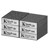 Alethron Schleifschwamm, 6 PCS Schleifblock 60/80/100/120/180/220 Körnung 6 Verschiedene Spezifikationen Schleifschwämme Wiederverwendbar Schleifklotz Set Schleifpad zum Schleifen Holz Polieren Metall