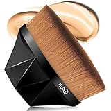 MSQ Foundation Pinsel Kabuki Flat Top Gesicht Pinsel Groove Design Blush zum Mischen von Flüssigkeit, Creme, Concealer Premium Professional Liquid Blending Mineral Powder Makeup Tools (Schwarz)
