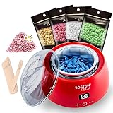 Wachswärmer Wachsenthaarung, neuestes Waxing, Enthaarungsset für Augenbrauen, Achseln, Achseln, Beine, Bikini zu Hause, 4 Wachspackungen (4 x 100 g) und 30 Applikatoren 500 ml Modell HR100