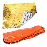 GALPADA Notfallschlafsack und Faltbare Rettungsdecke Ultraleichte Notfall-isolationsdecke und Überlebensschlafsack für Camping Wandern Outdoor-aktivitäten Kompakt und Wärmend