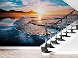 Ozean Sonnenuntergang Tide 3D Tapete Poster Restaurant Schlafzimmer Wohnzimmer Sofa TV Dekorative Wand-300cm×210cm