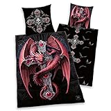 Herding, Anne Stokes Bettwäsche Kreuz Gothic, ÜBERGRÖSSE 155/220 im hochwertigen Digitaldruck, Fantasy