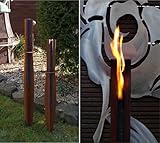 Gartenfackel STEELFIRE XC 120 (rostend) Fackel Wachsfackel Fackelhalter Feuerkorb Leskow Metalldesign