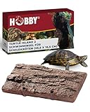 Hobby Terraristik Turtle Island 2 I Schwimminsel für Schildkröten I 25,5 x 16,5 cm I Natürliches Felsdesign & Sonnenplatz I Schwimmende Plattform für Terrarien I Dekorative Landfläche