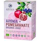 Aronia Granatapfel Saft Bio 3L - Kaltgepresster Aronia Direktsaft & Muttersaft Ohne Zuckerzusatz, Vegan & Reich An Antioxidantien, Ideal Für Eine Bewusste Ernährung Und Saftkur 3 Tage