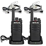 Retevis RT668 Funkgerät mit Headset, Lizenzfrei Walkie Talkie für Erwachsene, Robust PMR Funkgeräte VOX, Handfunkgerät mit Großer Reichweite, für Familien, Camping, Wandern (Schwarz, 2 Stück)