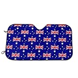 YJWLO Windschutzscheiben-Abdeckung, Motiv: Australien-Flagge, faltbar, UV-Reflektor, Auto-Frontscheibenabdeckung, Sonnenblende