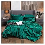 Luxus Bettwäsche Kit Rayon Satin Bettbezug 3 Stück / 4pcs / 5pcs einfarbig Bettwäsche Set mit Reißverschluss Twin Queen Kingsize-Bett Set (Color : SET 7, Size : 200x200cm 4pcs)