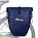 toptrek Fahrradtasche Gepäckträger, Wasserdicht Fahrradtaschen für Gepäckträger mit Schnalle der Neuen Generation, Fahradtasche Hinten Gepäckträger 23-28L mit Reflektoren und Fächer (1 Pack)