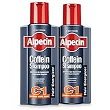 XXL Alpecin Coffein-Shampoo C1, 2 x 375ml - Gegen erblich bedingten Haarausfall, für fühlbar mehr Haar, stärkt Haarwurzeln und Haarwuchs