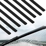 8 Stück 800 mm Scheibenwischer Gummi, Schwarze Wischergummi aus Naturkautschuk, Scheibenwischer Gummi Universal Ersatz