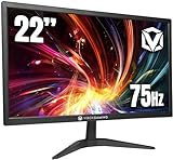 Vibox 21.5 Zoll PC-Monitor, 75Hz Desktop Monitor, Low Blue Light, Eye Comfort, VGA und HDMI, Schwarz