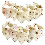 10 Pcs Dreieckstuch Baby, Halstuch Halstücher Baby Musselin, Sabberlätzchen Babys Verstellbare, Babys Halstuch Halstücher Dreieckstuch, 6 Lagig Super Saugfähig Babyhalstuch, Für Säugling Kleinkinder