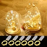 taiyongkang Mini Lichterkette 6 Stück Mit Batterie 2M 20 LED Knopfbatterie Wasserdicht IP65 Feenlichter Für Innen Außen Weihnachten Hochzeit Basteln DIY Dekoration