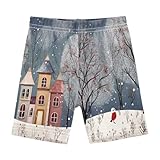 Mädchen-Fahrradhose für den Winter, Schneeflocken-Druck, Baumwolle, Kleinkinder, Wagenrad, Tanz, athletische Outfits, 4T, Winter-Szene, Schneeflocken, 128