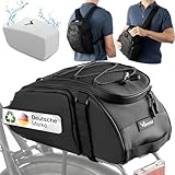 Valkental® 3in1 Fahrradtasche für Gepäckträger mit Kühlfunktion - 10L Volumen - Isolierende Gepäckträgertasche mit Rucksackfunktion - Wasserfest & Reflektierend - Mit Tragegriff - Geprüfte Qualität