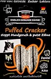 QCHEFS Puffed Cracker Hunde Zahnpflegesnack Knochen kauen für Atemgeruch, Zahnfleischentzündungen, Zahnsteinentferner