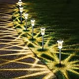 Liyade Solarlampen für Außen Garten, 8 Stück Solarleuchten für Garten Warmweiß IP65 Wasserdicht Solarleuchten Garten Deko für Rasen, Terrasse, Hof, Geschenke,Wege