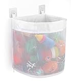 Bixury Badewanne Spielzeugnetz Badewannenspielzeug Aufbewahrungstasche Badewannenspielzeug hängeorganizer Tasche Badewannenspielzeug Mesh Tasche 26,5 × 23,5 × 31 cm mit 2 Selbstklebend Haken