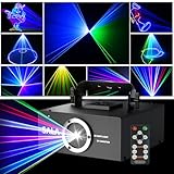 DJ Discolicht Partylicht, 3D RGB Animation DJ Licht mit Fernbedienung, DMX512 Disco-Licht für Innenräume, Ideal für Geburtstagsfeiern, Tanz, Karaoke, Weihnachten, Halloween und Events